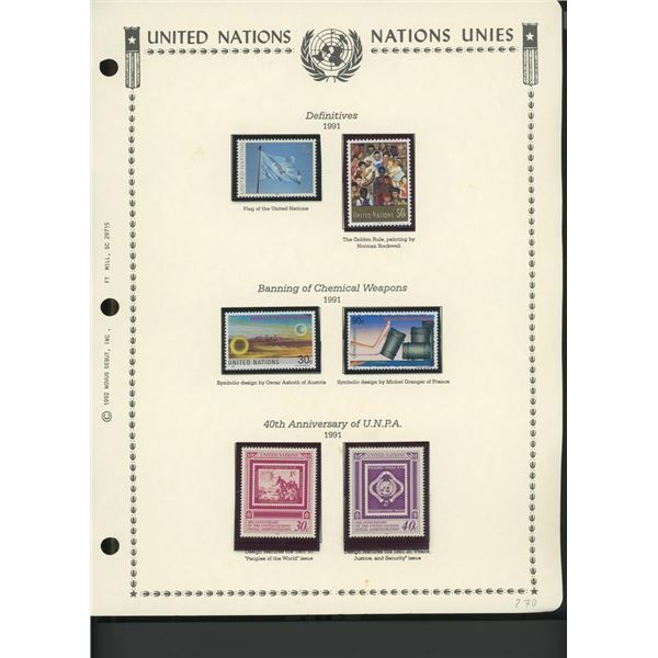 United Nations New York Stamps 1991