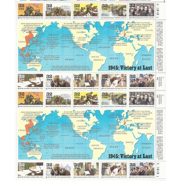 1945 WWII Victory At Last Stamps