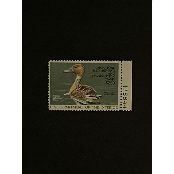 Migratory Bird Hunting US Duck Stamp with Plate Number Unused