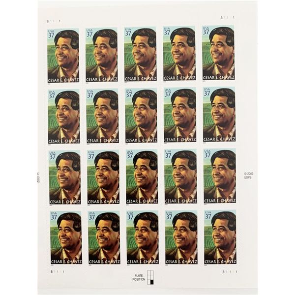 2003 37c Cesar E. Chavez, sheet of 20 Stamps