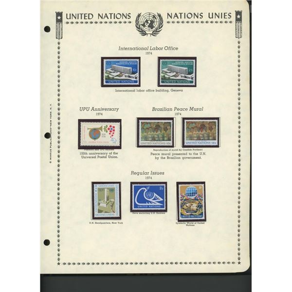 United Nations New York Stamps 1974