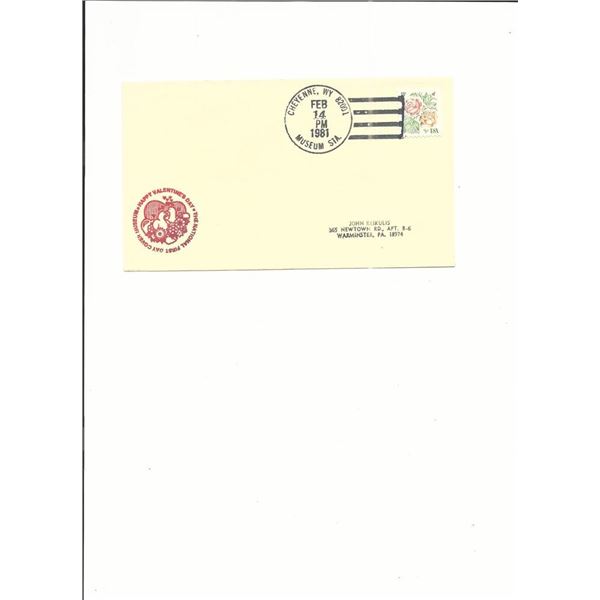 Happy Valentine's Day - First Day Cover - 1981 - Cheyenne, WY