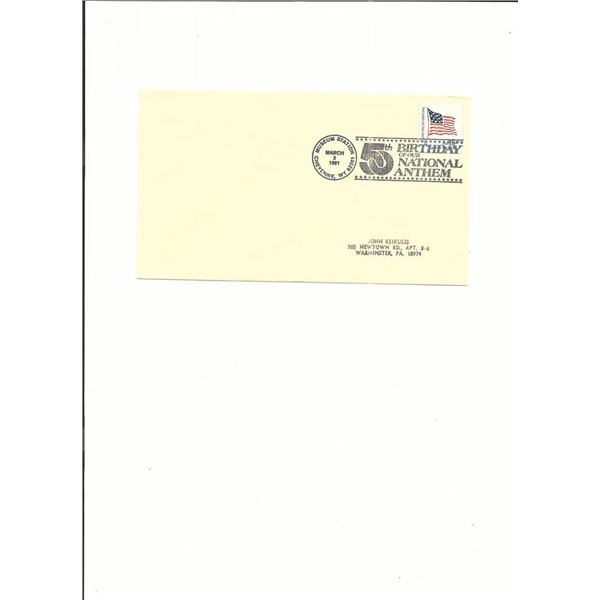 National Anthem 50th Birthday - First Day Cover - 1981 - Cheyenne, WY