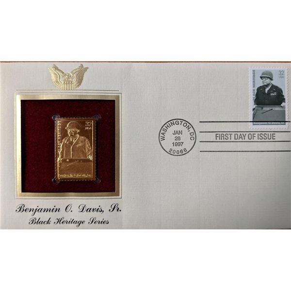 Black Heritage Series Benjamin O. Davis, Jr. Gold Stamp Replica First Day Cover