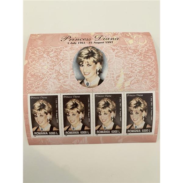 Romania Princess Diana commemorative stamp set