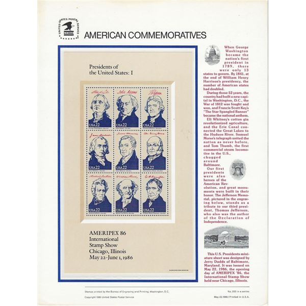 American Commemorative Stamps: Presidents of the United States Part I