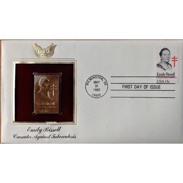 Emily Bissell Crusade Against Tuberculosis Gold Stamp Replica First Day Cover