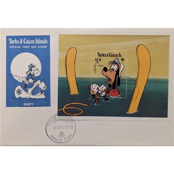 Turks & Caicos 1979 Goofy Disney First Day Cover