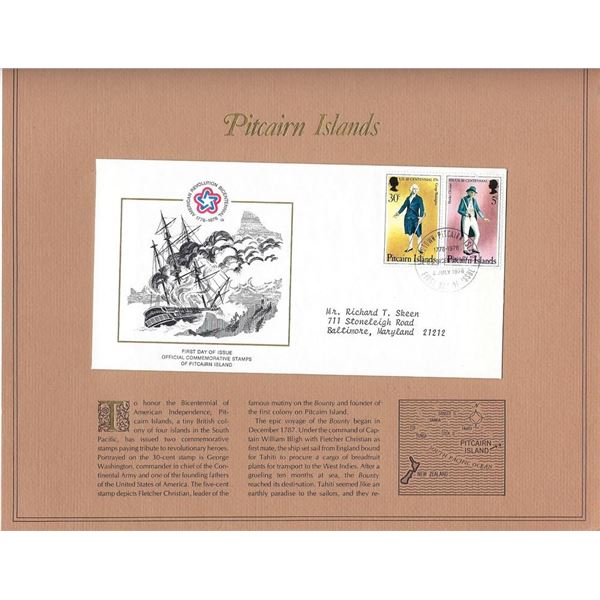 Pitcairn Islands - American Bicentennial Commemorative FDC