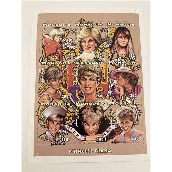 Mongolia Diana Princess of Wales commemorative stamp set