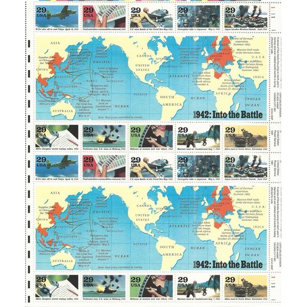 1942 Into The Battle Stamps