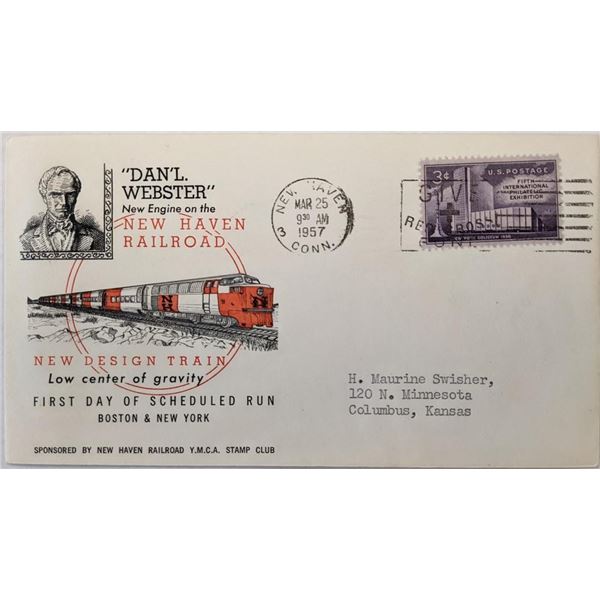 Dan'l Webster New Engine On The New Haven Railroad First Day Cover