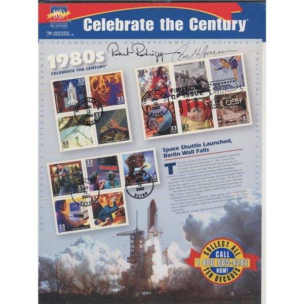 USPS Signed  Celebrate The Century 1980s - Sheet of Fifteen Stamps, First Day of Issue Cover