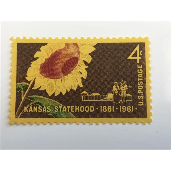 1961 4c Kansas Statehood Commemorative Stamp