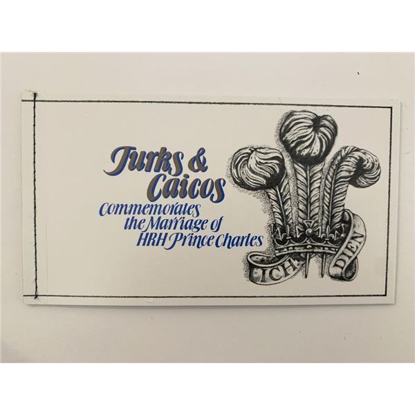 Turks & Caicos Prince Charles and Lady Diana commemorative wedding stamp booklet