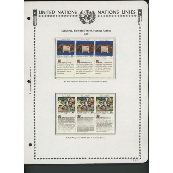 United Nations New York Stamps 1989