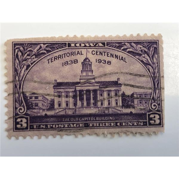 1938 3¢ Iowa Territory Centennial Stamp