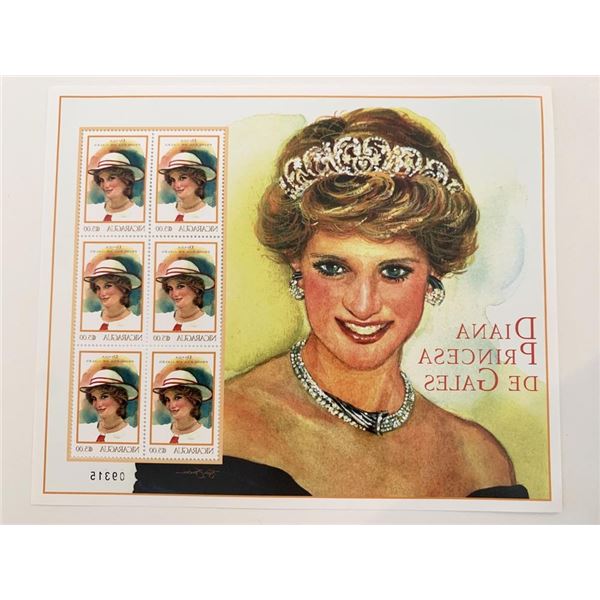 Nicaragua Diana Princess of Wales commemorative stamp set