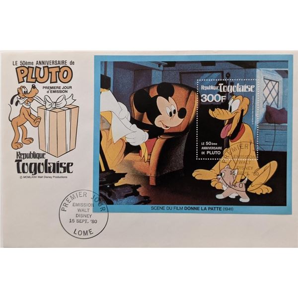 Pluto's 50th Anniversary Souvenir First Day Cover