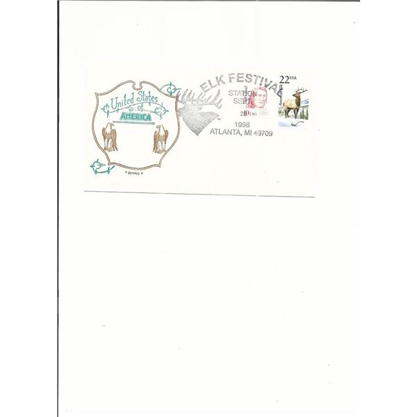 Elk Festival Station - First Day Cover - Atlanta, MI - 1996