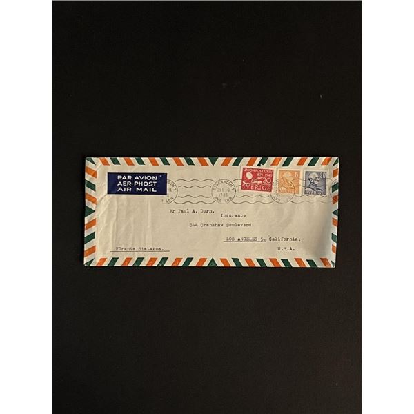 1950 Sweden to USA Stamped Airmail