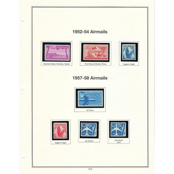USA 1952-54 1957-58 Airmails Stamps sheet C46 - C52