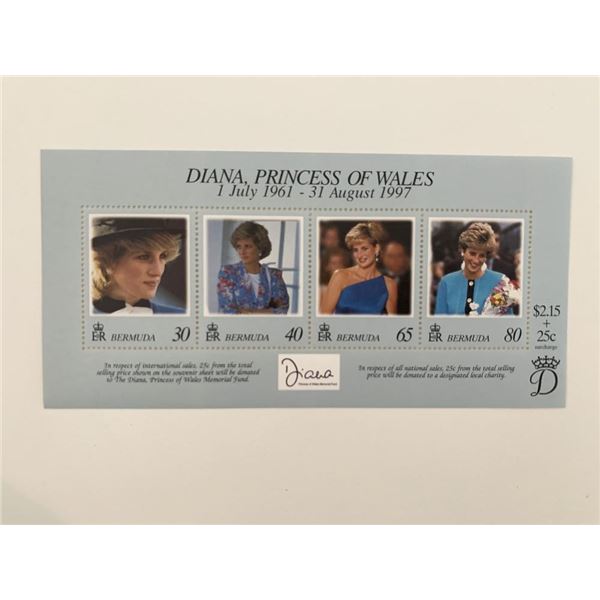 Bermuda  Diana Princess of Wales commemorative stamp set