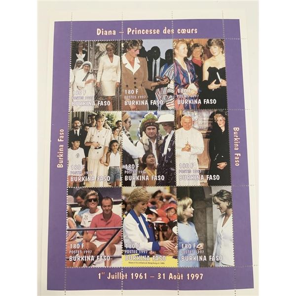 Diana Princess of Wales commemorative stamp set