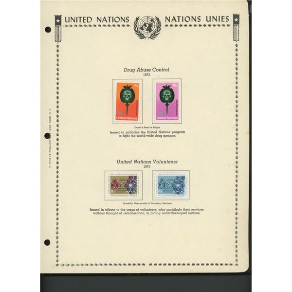 United Nations New York Stamps 1973