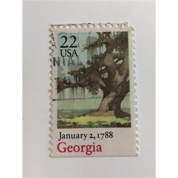 1987 22c Bicentenary Statehood: Georgia Stamp