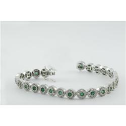 Bracelet 5.58 ctw Diamond & Emerald  14K White Gold- SRP$ 17599