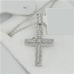 Cross Necklace 0.31 ctw Diamond  14K  White Gold- SRP$ 1764