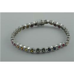 Bracelet 4.70 ctw Multi-color  14K  White Gold- SRP$ 7781