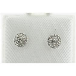 Earrings 0.13 ctw Diamond  14K  White Gold- SRP$ 642