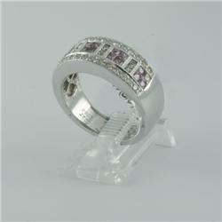 Ring 1.05 ctw Diamond & Pink Sapphire  14K White Gold- SRP$ 3993