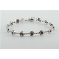 Bracelet 3.43 ctw Diamond & Ruby  18K White Gold- SRP$ 8525