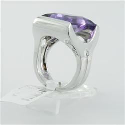 Ring 10.12 ctw Amethyst  14K White Gold- SRP$ 3760