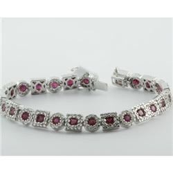 Bracelet 7.20 ctw Diamond & Ruby  14K White Gold- SRP$ 16024