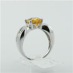 Ring 2.61 ctw Diamond & Citrine  14K White Gold- SRP$ 1981