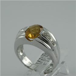 Ring 1.94 ctw Diamond & Citrine  14K  White Gold- SRP$ 2446