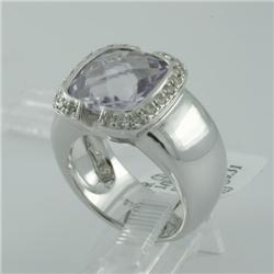 Ring 5.85 ctw Diamond & Pink Amethyst  14K White Gold- SRP$ 4790