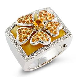 Genuine 6.11 ctw Diamond & Citrine, Morganite, Yellow Sapphire Ring  