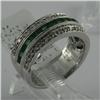Image 1 : Ring 1.24 ctw Diamond & Emerald  18K  White Gold- SRP$ 5937