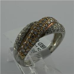 Ring 0.94 ctw Diamond  18K  2Tone Gold- SRP$ 4070