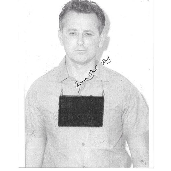 Martin Luther King's Killer James Earl Ray Signed Mug Shot Photo