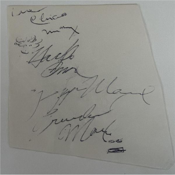 Marx Brothers signed slip