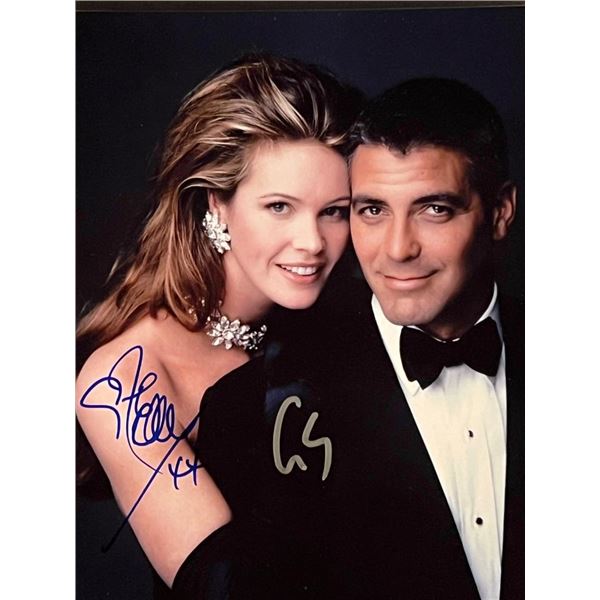 Elle Macpherson and George Clooney Signed Photo