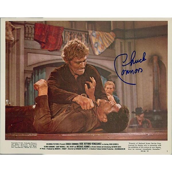 Ride Beyond Vengeance Chuck Connors signed photo. JSA Authenticated