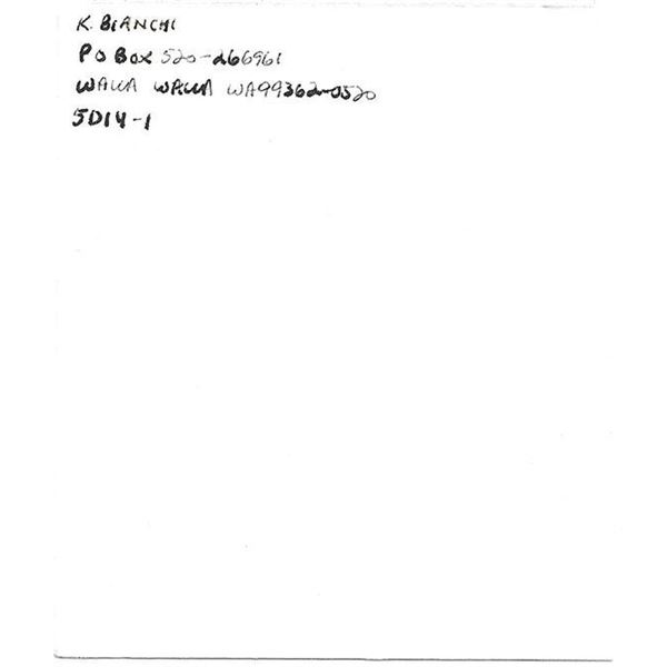 Serial Killer Hillside Strangler Kenneth Bianchi Signed Envelope