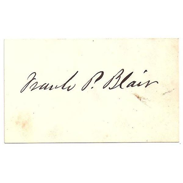 Civil War Union General Francis P. Blair Signed Civil War Signature Cut